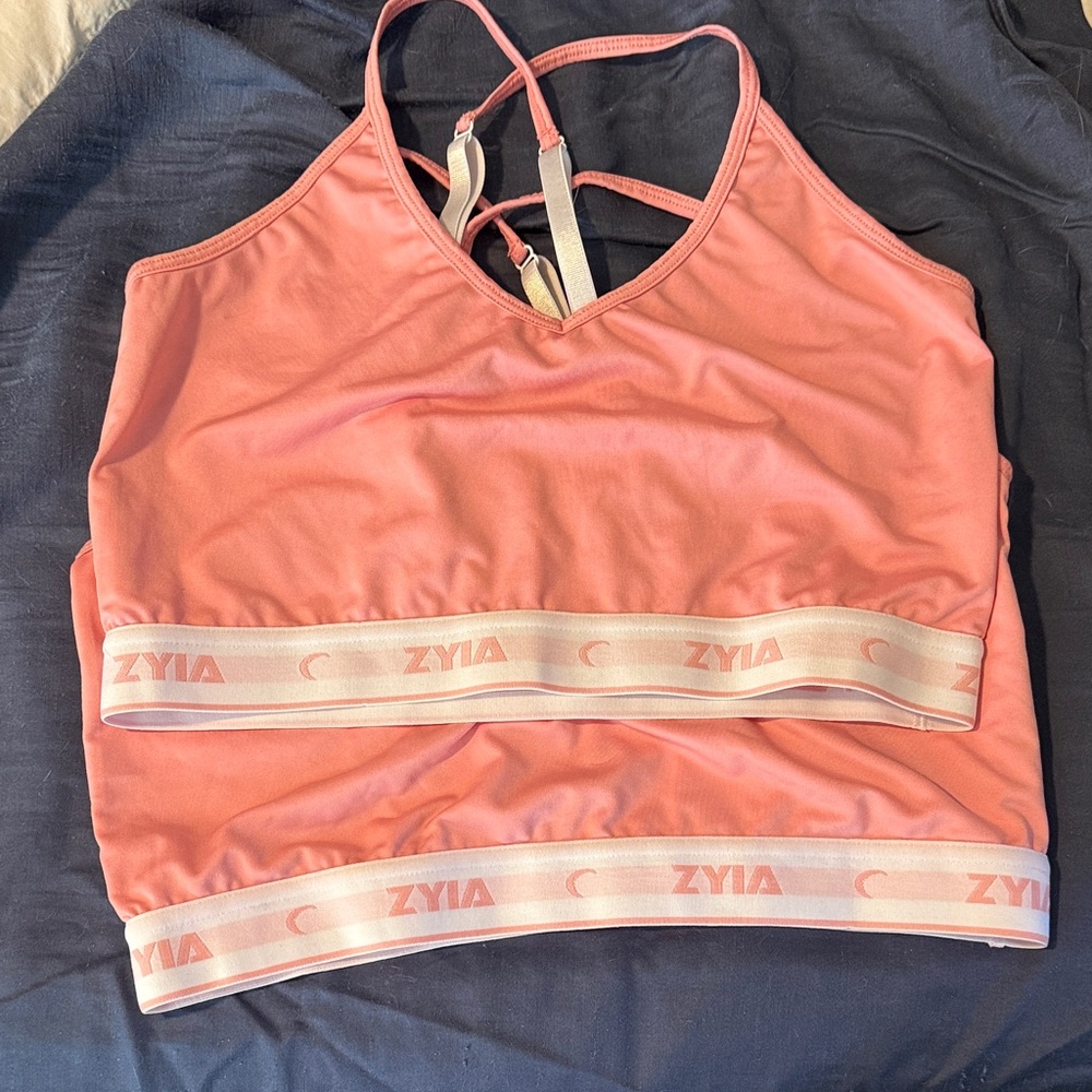 ZYIA Coral Sports Bra 2 pack with White Accents